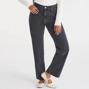 Aeropostale High Rise Baggy Jeans in Washed Black / Charcoal Gray